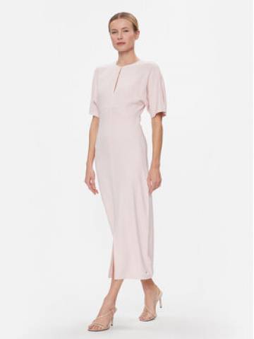 Tommy Hilfiger Коктейльна сукня Shiny Interlock C-Nk Ss WW0WW40732 Рожевий Slim Fit Tommy Hilfiger Коктейльна сукня Shiny Interlock C-Nk Ss WW0WW40732 Рожевий Slim Fit