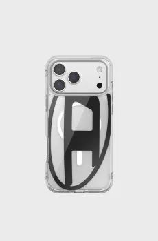 Прозрачный чехол для iPhone 17 Pro Max Diesel Oval D Metallic Case with Magsafe Черный ONESIZE Diesel 60418