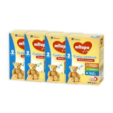 Уценка! Молочная сухая смесь Milupa Nutricia 2, от 6 до 12 месяцев, 4*600 г