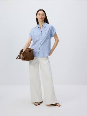 Reserved - Сорочка з коротким рукавом - світло-блакитний - VE095-50X