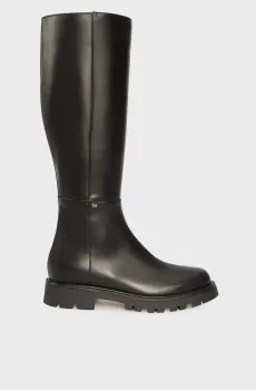 Женские черные кожаные ботфорты Черный 40 Baldinini D6B148P1VITE;0000