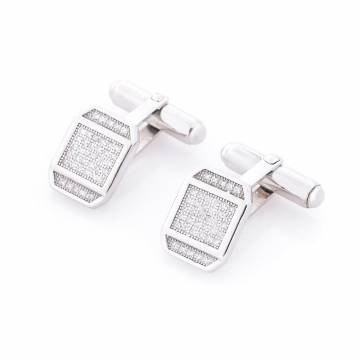 Серебряные запонки (фианит) 25070 Серебряные запонки (фианит) 25070