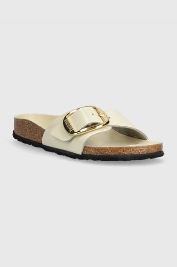 Кожаные шлепанцы Birkenstock Madrid женские цвет бежевый 1025298 Кожаные шлепанцы Birkenstock Madrid женские цвет бежевый 1025298