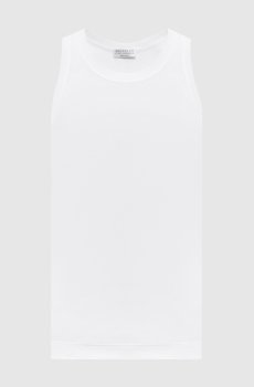 Белый топ в рубчике с цепочкой мониль