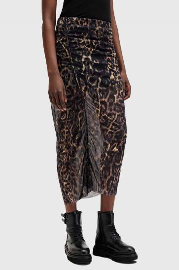 Юбка AllSaints NORA цвет коричневый midi карандаш W057RB Юбка AllSaints NORA цвет коричневый midi карандаш W057RB