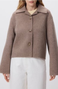 Reserved - Вовняна куртка ручної роботи - бежевий - 741GL-80X