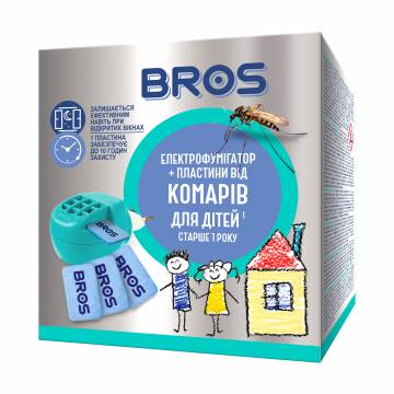 Инсектицидный набор Bros для детей (электрофумигатор, 1 шт + пластины от комаров, 10 шт) Инсектицидный набор Bros для детей (электрофумигатор, 1 шт + пластины от комаров, 10 шт)