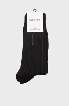 Мужские черные носки (2 пары) PINSTRIPE Черный ONESIZE Calvin Klein 701235970