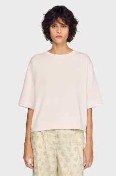 Женская пудровая футболка Розовый XS Sandro SFPTS01796_Light Pink