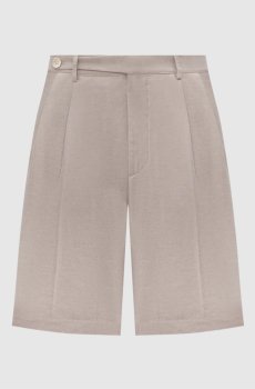 Бежевые шорты с льном