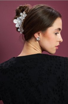 Затискач для волосся - білий