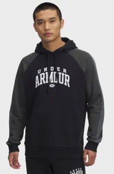 Мужское черное худи UA Rival Flc CB Hood Черный S Under Armour 6003958-001
