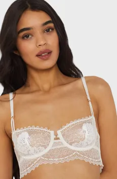 Женский белый бюстгальтер-балконет INDOMPTEE Белый 80C Etam 6543555