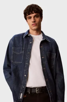 Мужская темно-синяя джинсовая рубашка PACIFICO Синий M Calvin Klein Jeans LV04RG740G