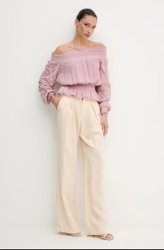 Брюки с примесью льна Guess SHAYE