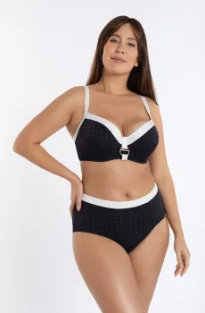 Женские черные трусики от купальника с узором Черный 44 MARC&ANDRE L2413-ZP-HWP