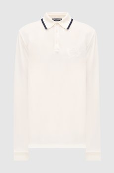 Поло цвета айвори с вышивкой монограммы логотипа DG