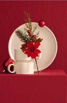 Різдвяна декоративна рослина - Різдвяна зірка 2 pack - червоний