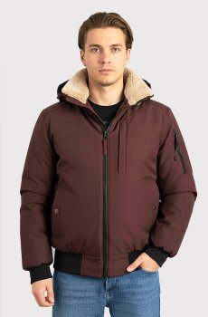Бомбер зимний мужской в бордовом цвете SB-25299-Bomber-Bordo