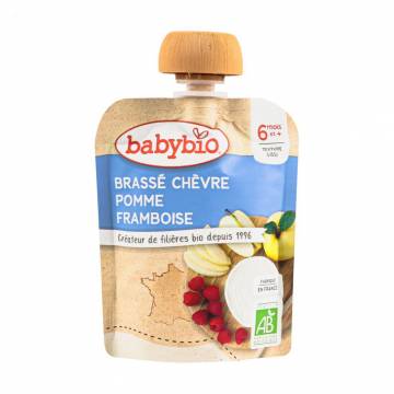 Детский десерт Babybio из козьего молока, с яблоком и малиной, от 6 месяцев, 85 г Детский десерт Babybio из козьего молока, с яблоком и малиной, от 6 месяцев, 85 г