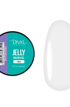 Гель для наращивания ногтей Divia Jelly Builder Gel GJ01 Clear, 14 г