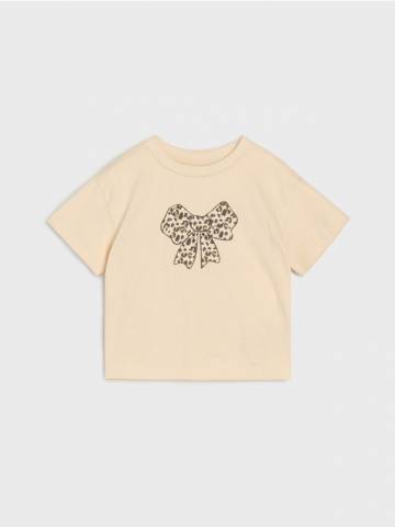 Футболка з принтом - нюдовий