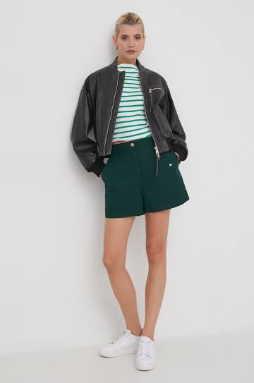 Хлопковый лонгслив Tommy Hilfiger цвет зелёный Хлопковый лонгслив Tommy Hilfiger цвет зелёный