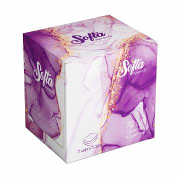 Салфетки косметические Chisto Softa Aguarelle Violet, 3-х слойные, 70 шт Салфетки косметические Chisto Softa Aguarelle Violet, 3-х слойные, 70 шт