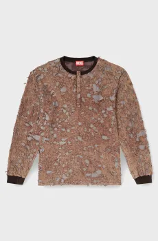 Коричневый лонгслив T-OVERT (унисекс) Коричневый M Diesel A19516 0IKCK