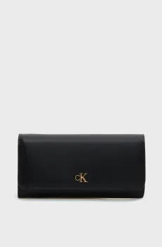 Женский черный кожаный кошелек LONG Черный ONESIZE Calvin Klein LV04F1224G