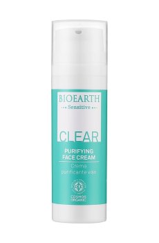 Очищающий крем Bioearth Sensitive Clear Purifying Face Cream для проблемной и комбинированной кожи лица, 50 мл