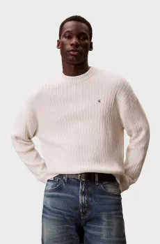 Мужской белый джемпер VERTICAL TEXTURE Белый M Calvin Klein Jeans LV04RD314G