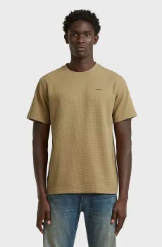 Мужская бежевая футболка True regular Бежевый L G-Star RAW D28609,E383