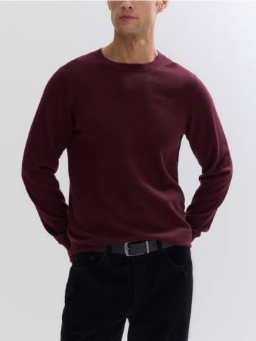 Reserved - Светр з мериносової вовни - буряковий - 441GQ-83X