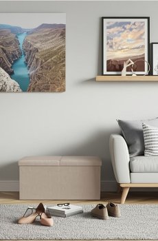 Пуф із функцією зберігання - бежевий