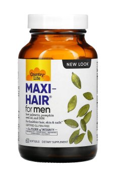 Витаминно-минеральный комплекс для мужчин Country Life Maxi-Hair, 60 мягких капсул
