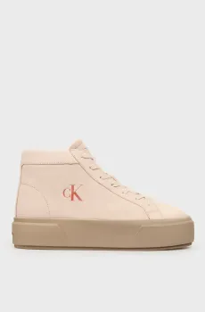 Женские бежевые замшевые хайтопы FLATFORM Бежевый 37 Calvin Klein YW0YW01931