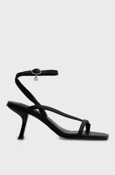 Женские черные кожаные босоножки KARMEL Черный 39 Karl Lagerfeld KL33606