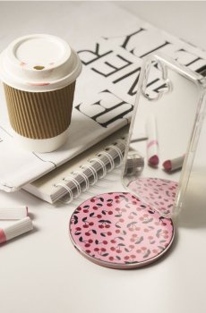 Бездротовий зарядний пристрій для телефону з вишневим мотивом - рожевий