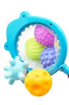 Набор для купания Bibi Toys Сачок-акула с мячиками, от 3 лет, 7 шт (760806BT)