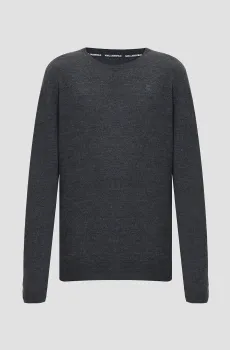 Мужской темно-серый шерстяной джемпер Серый M Karl Lagerfeld 544399.655000;971