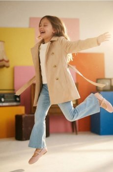 Тренч із зав’язуваним поясом - бежевий