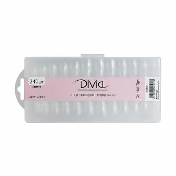 Гелевые типсы для наращивания ногтей Divia Gel Nail Tips Стилет Di1582, 240 шт Гелевые типсы для наращивания ногтей Divia Gel Nail Tips Стилет Di1582, 240 шт