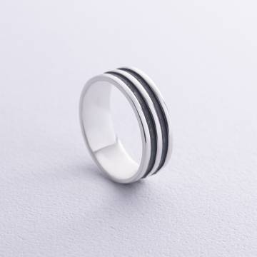 Серебряное кольцо "Линии" 11094 Серебряное кольцо "Линии" 11094