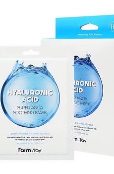 Уценка! Тканевая маска для лица FarmStay Hyaluronic Acid Super Aqua Soothing Mask с гиалуроновой кислотой, 10*25 мл