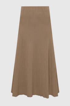 Коричневая юбка миди с шелком