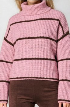 Джемпер у смужку - рожевий