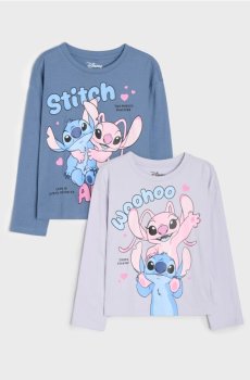 Бавовняні футболки з принтом 2 шт Stitch - різнобарвний