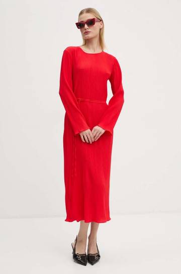 Платье Never Fully Dressed Red Gaia Plisse цвет красный midi расклешённое NFDDR1549 Платье Never Fully Dressed Red Gaia Plisse цвет красный midi расклешённое NFDDR1549