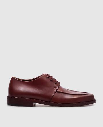 Бордовые кожаные дерби Mocasso Бордовые кожаные дерби Mocasso